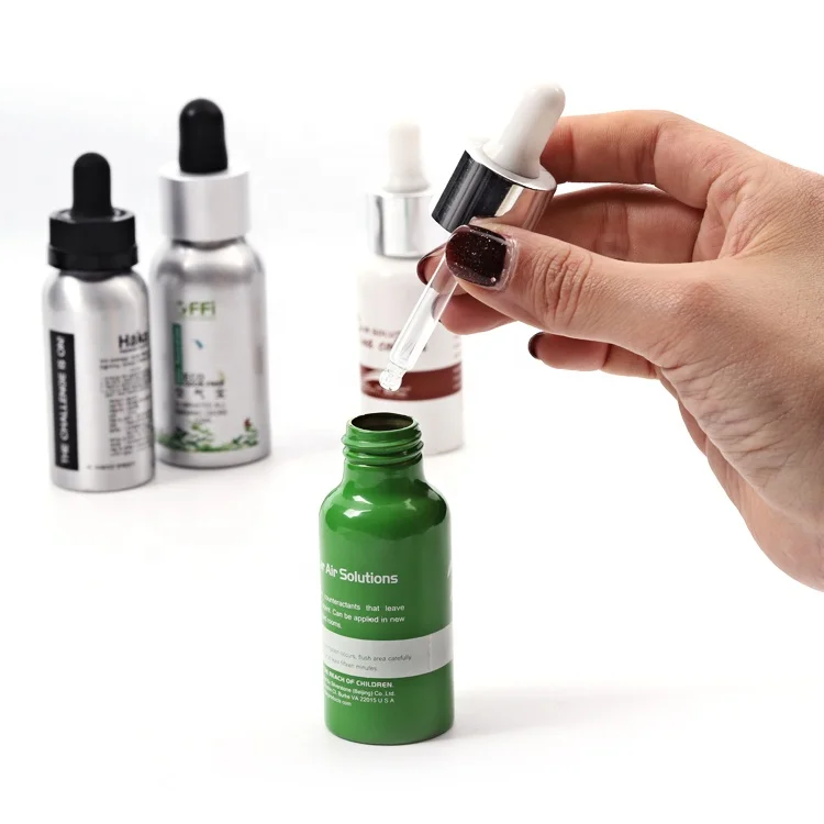 Custom 1ml 20ml 30ml 35ml 60ml 1 oz luxury essential oil sliver cosmetic matte dropper bottle box