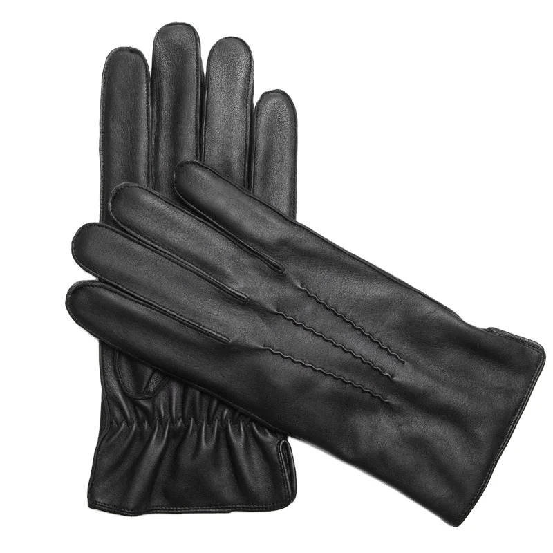Hand leather gloves for winter warm mens luxury leather gloves (1600339723289)