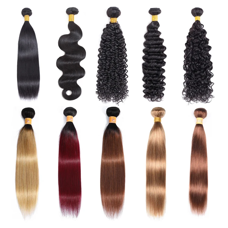 YS 10a Grade Colored Brazilian Virgin Human Hair Bundles, Raw Cuctile Aligned Brazilian Virgin Hair Bundles Vendor