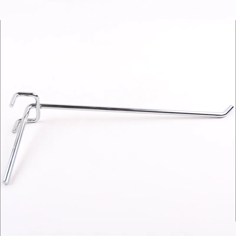 Factory Customized Supermarket Retail Chrome Mesh Metal Slatwall Hanging Display Shelf Hooks