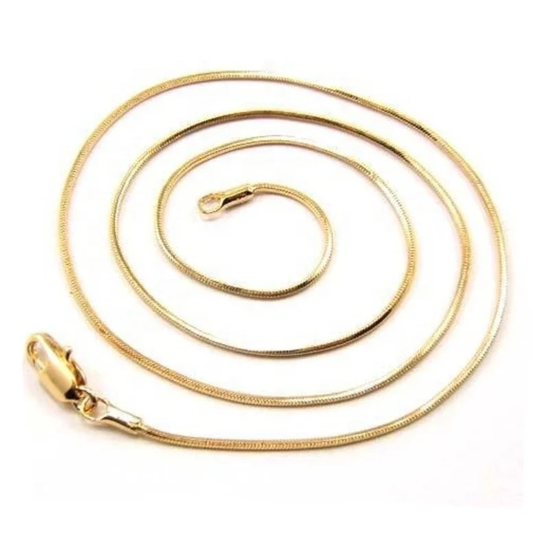 Sterling Silver Jewelry PFS Italy Gold Polished Snake Chain Necklace Dropshipping Agent Shopify