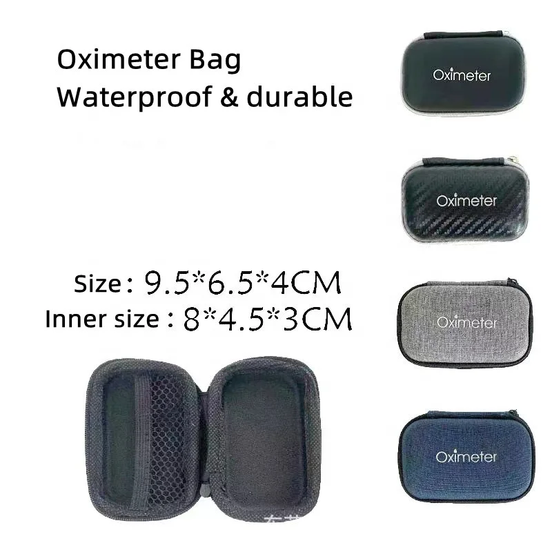 Manufacturer directly supplies Eva fingertip pulse oximeters bag with neutral zipper fingertip blood oxygen monitor storage box