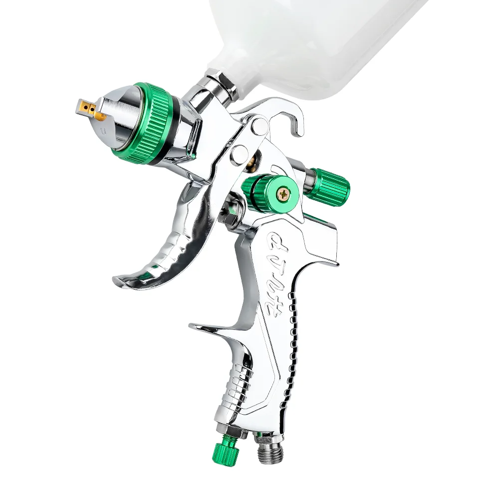 High Quality 1.4/1.7/2.0/2.5/3.0mm Professional HVLP Spray Gun Set 5 Nozzles&600ml Paint Cup Automotive Paint Spray Gun.