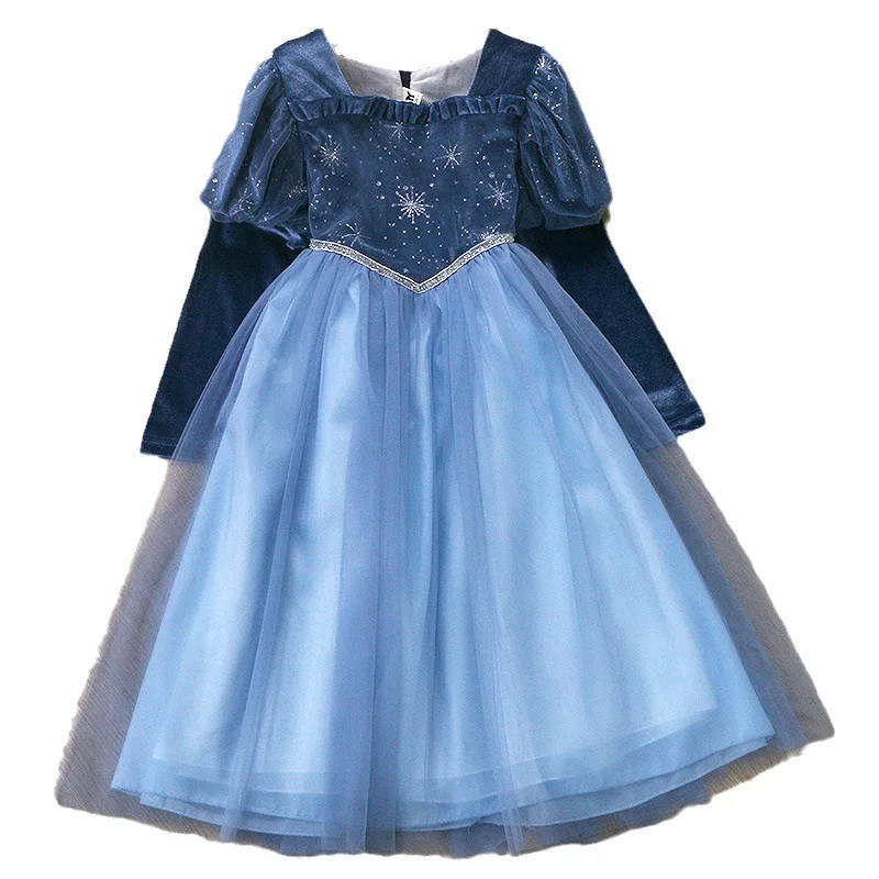 Floral Girls Princess Party Dresses For 3-12 Years Puffy Tulle Trailing Xmas Elegant Children Clothing Birthday Wedding Gown