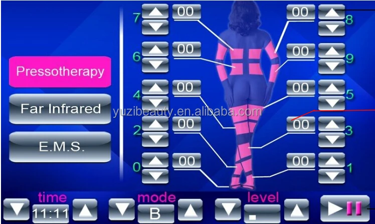 Promotional pressoterapia lymph drainage massage suit