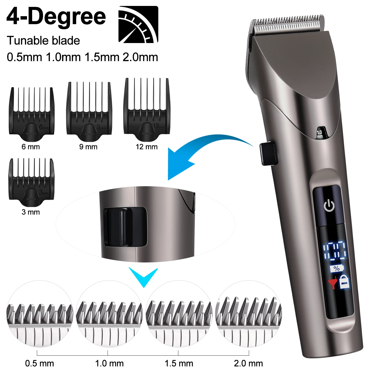 Professional  Grooming Kit Battery Indicate Hair Trimmer Clipper Face Body Nose Hair Trimmer Haircut for Men