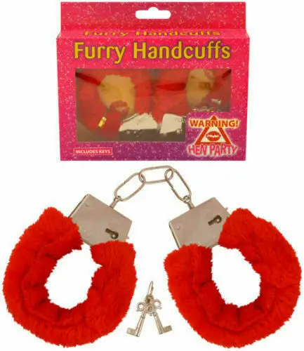 Metal Furry Fluffy Handcuffs Fancy Dress Hen Night / Stag party Role Play Toy