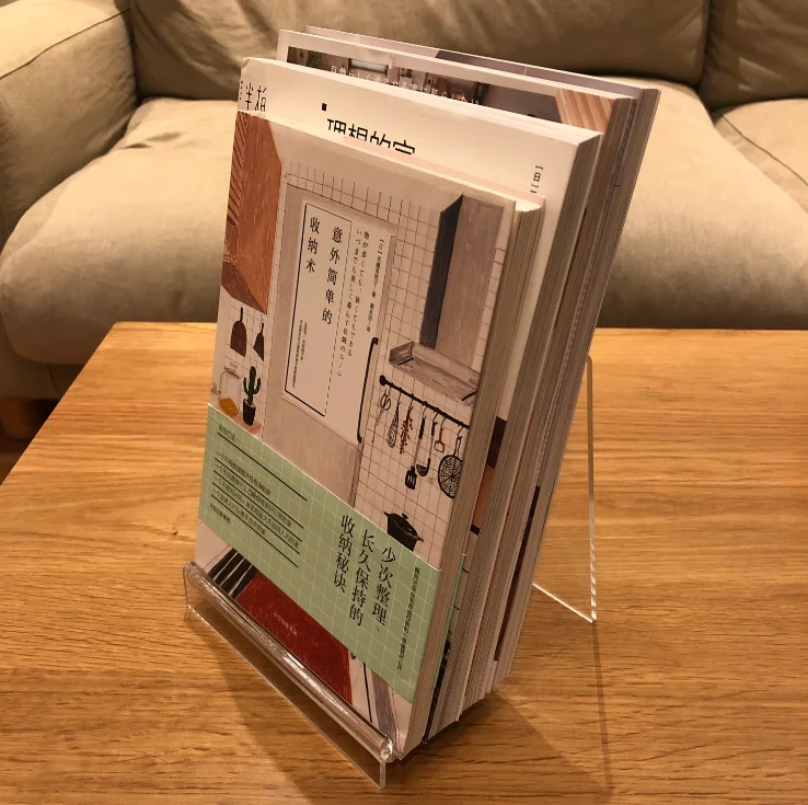 Acrylic bookshelf transparent bookstore picture book holder a5 album book display rack book display stand