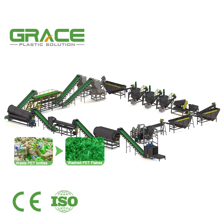 pet bottle flakes recycling system for pet strap band/pet fiber