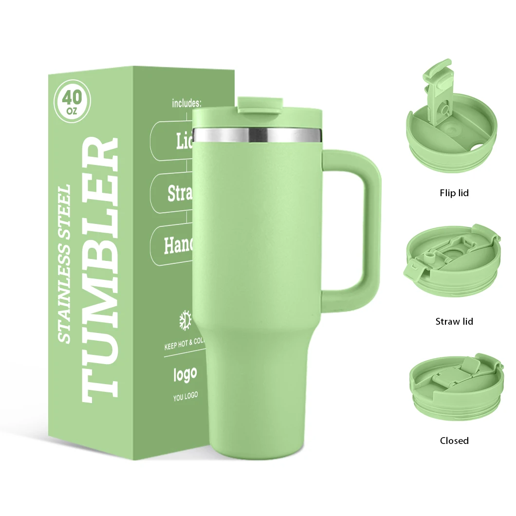 Hot Sale New Mold Stainless Steel Tumbler With Handle And Straw Pretty Coffee Tumbler