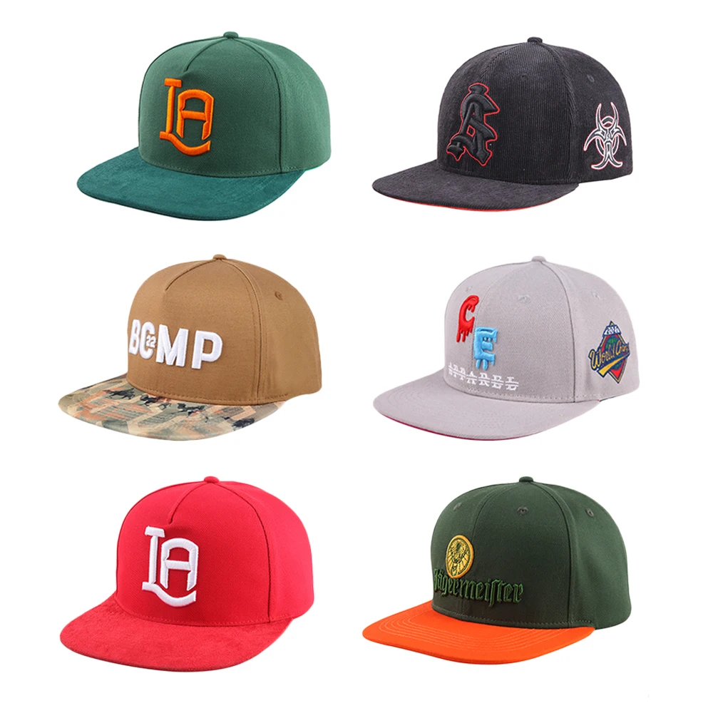 Wholesale custom high quality style Hip Hop basketball caps Fitted Cap flat brim plain custom snapback hat (1600447413125)