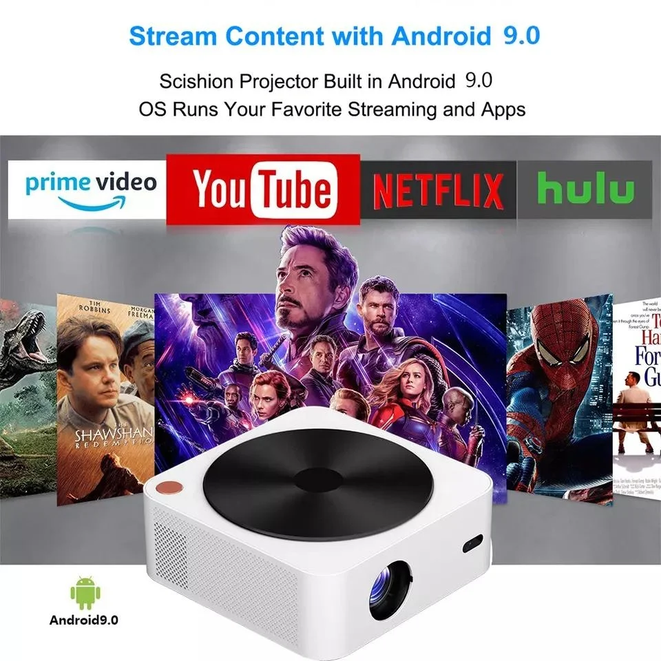 Wholesale BK8 Android 4K Projector Portable Mini Multimedia Digital Projector Dual band wifi with Android build in Speakers