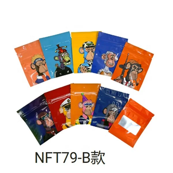 Custom print resealable 3.5g 8th 3.5 7g empty cookie candy special shaped ziplock smell proof cutout packs die cut mylar bags