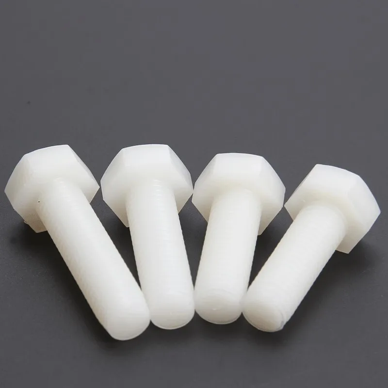 Din933 M6 M8 M10 M12 M16 screw Plastic Nylon Hex Head  Bolts