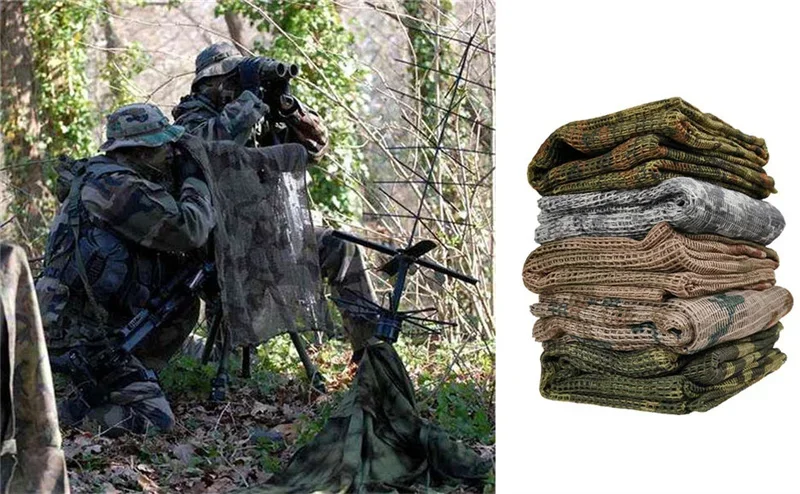 Camouflage tactical mesh scarf sniper scarf veil Camping hunting multi-purpose hiking sunscreen breathable