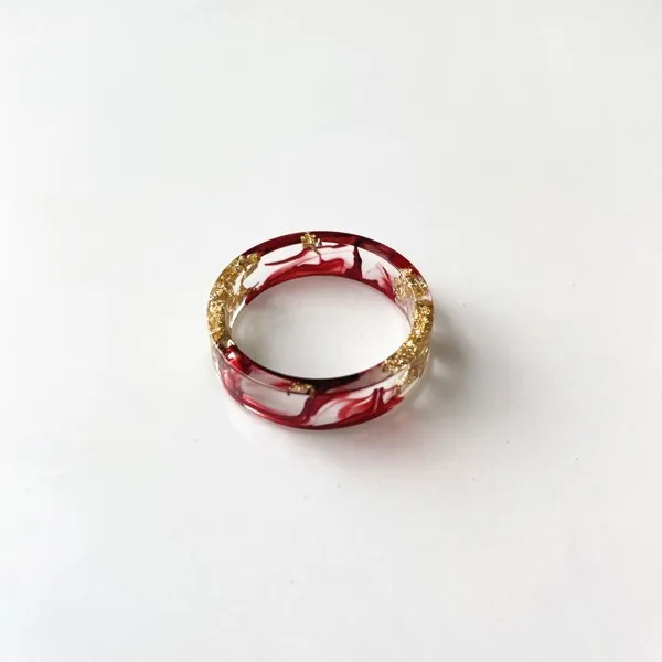 valentines day gift Foreign Trade Department small fresh hand-dried flower gold foil color delicate glue dazzle color resin ring