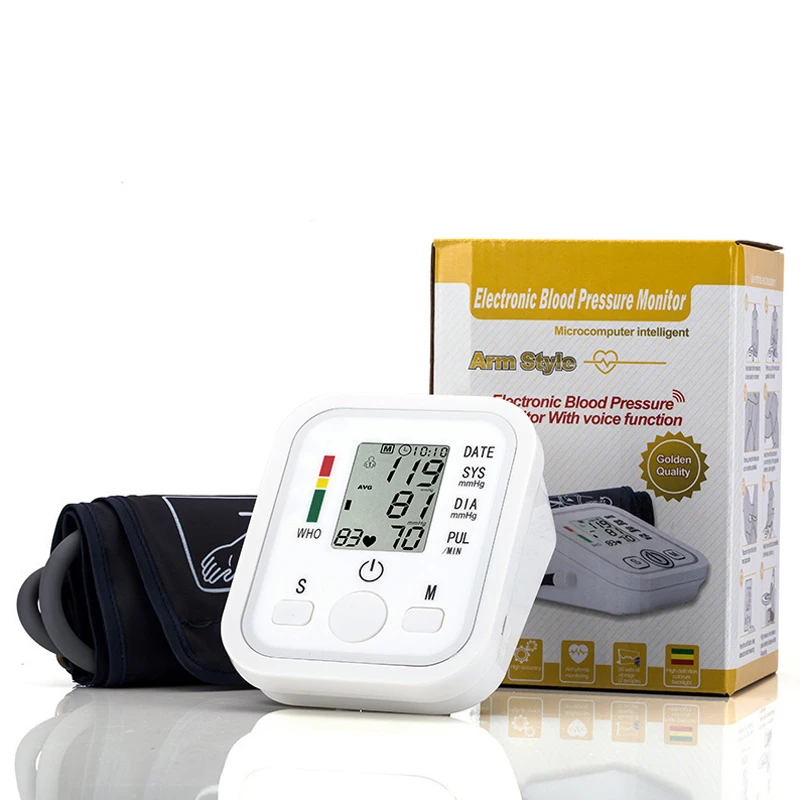 Medical supplies and CE live voice-free BP machine upper arm digital blood pressure monitor