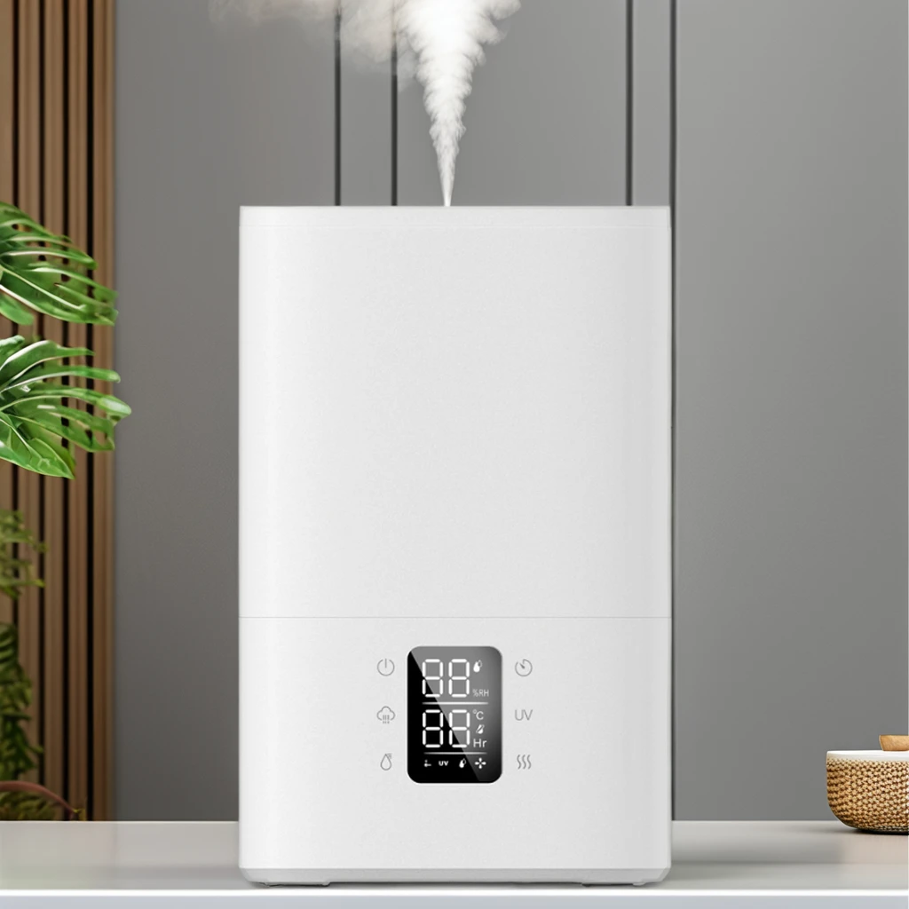 RUNAL H868 4 Liter Ltr Humidifier Black 7 Colorful Decorative Double Flow Cool Mist Smart Ultrasonic Air Humidifier For Bedroom