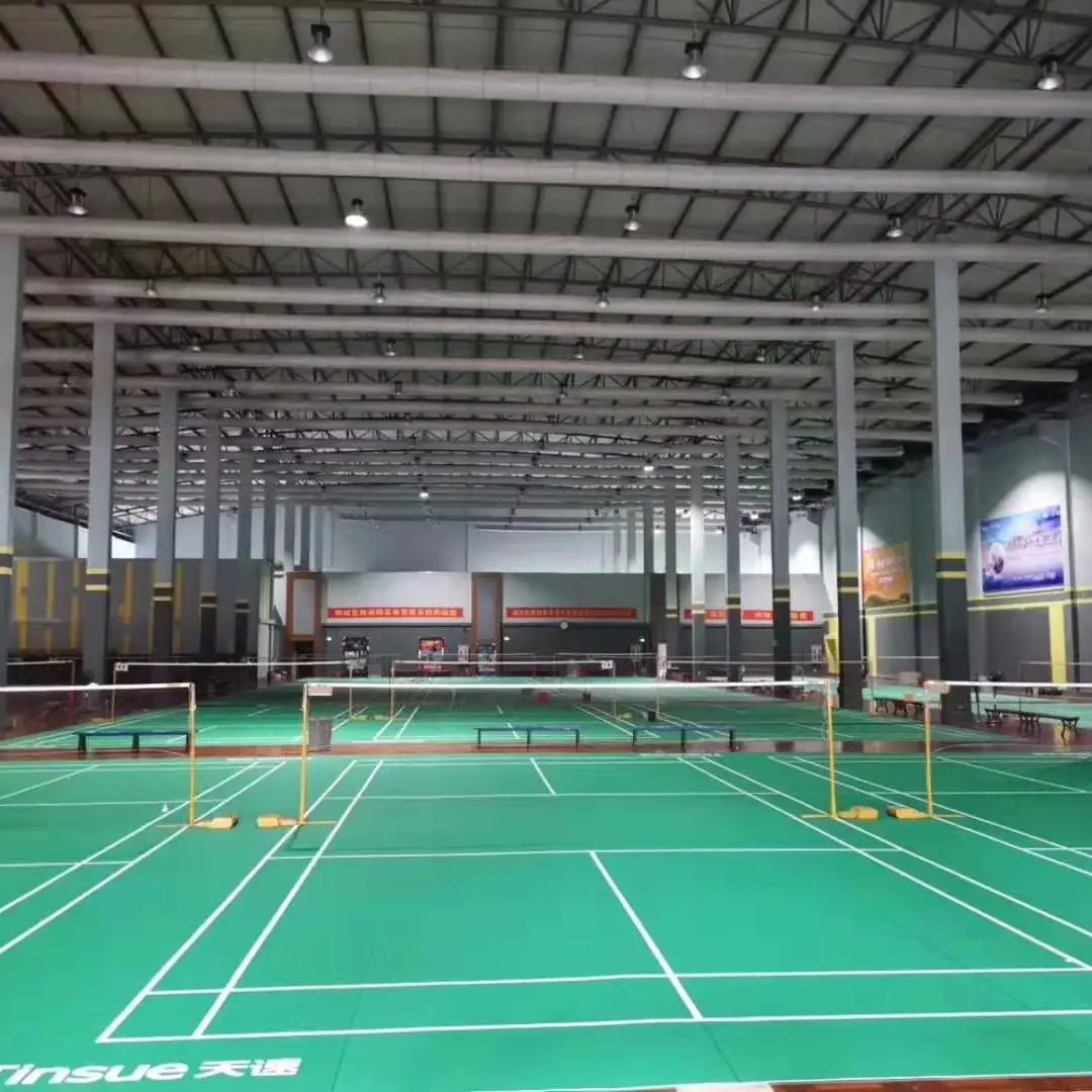 waterproof fireproof plastic enlio outdoor sport used badminton mat pvc vinyl floor roll