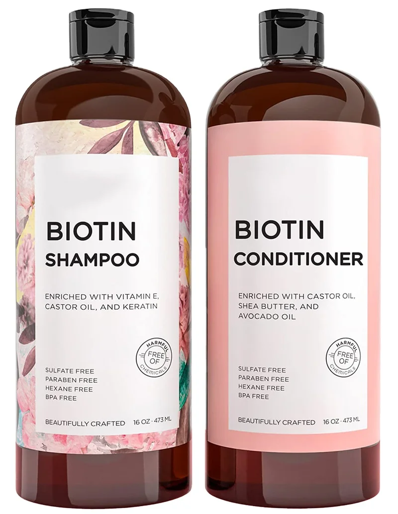 Private Label Best Hair Care Growth Product Biotin Collagen Shampoo and Conditioner Set for Hair 500ml