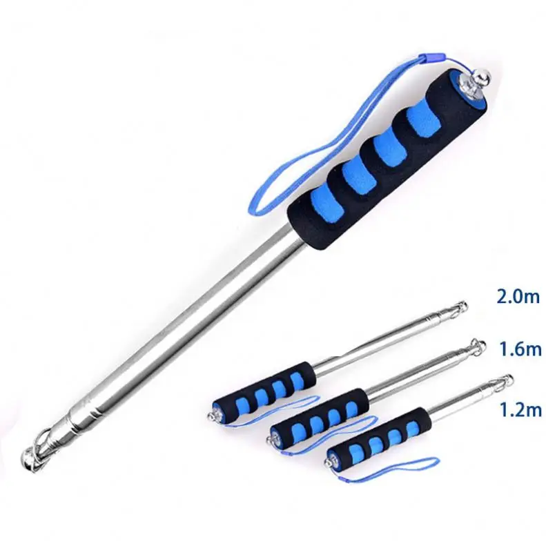Mini Telescopic Poles Fabric Hand Flag Tourist Guide Teacher Retractable Flagpole With Rubber Handle