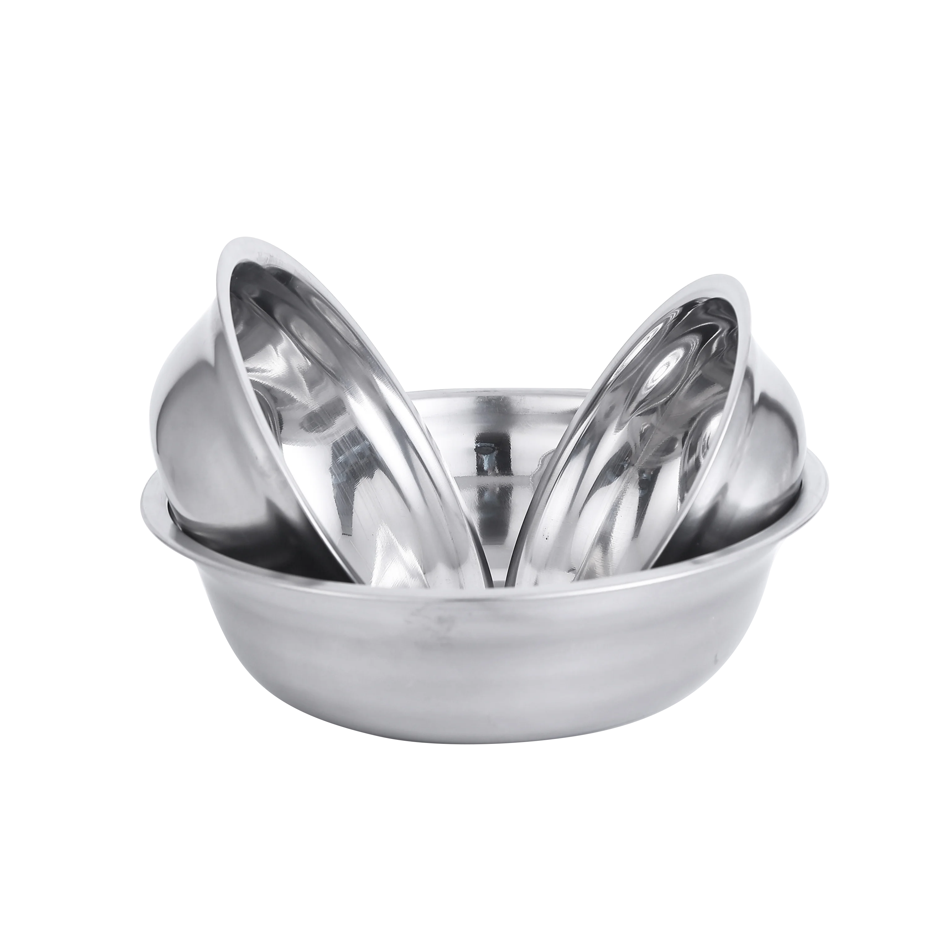 Multi-size kitchen stainless steel deep mixing bowl metal tableware soup bowl wholesale