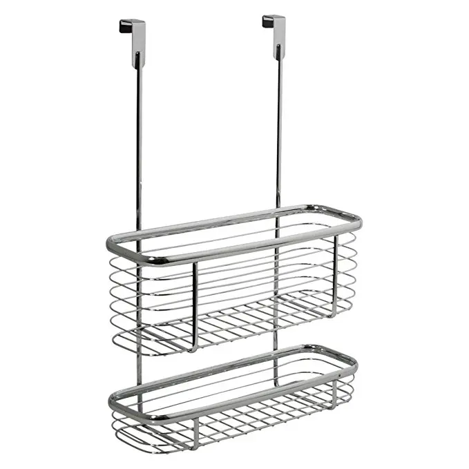 Metal Kitchen&Bathroom Cabinet Storage Organizer Rack 2-tier over the cabinet door hanging basket rack chrome/powder coating