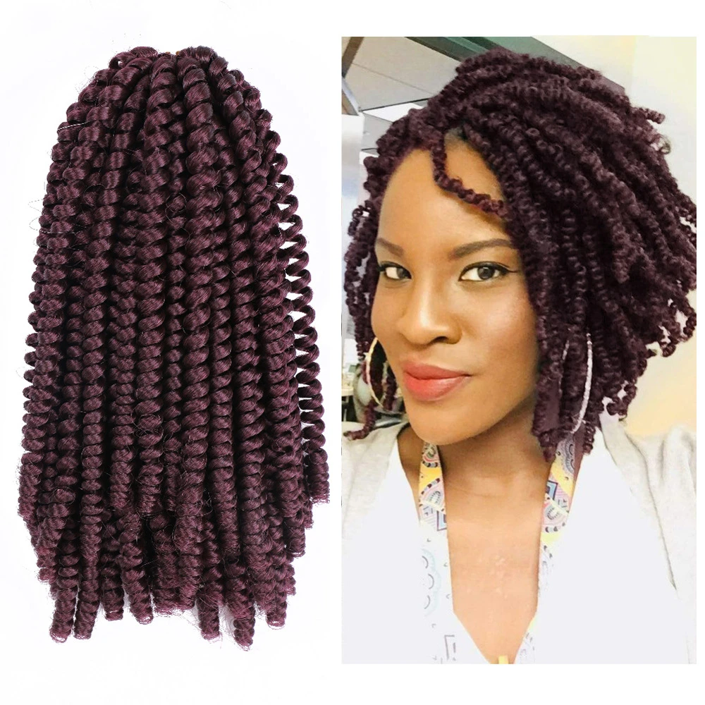 Afro Synthetic Spring Twist Kinky Locs 8inch South Africa Spring Twist Crochet Braid Hair Extension Manufacturers
