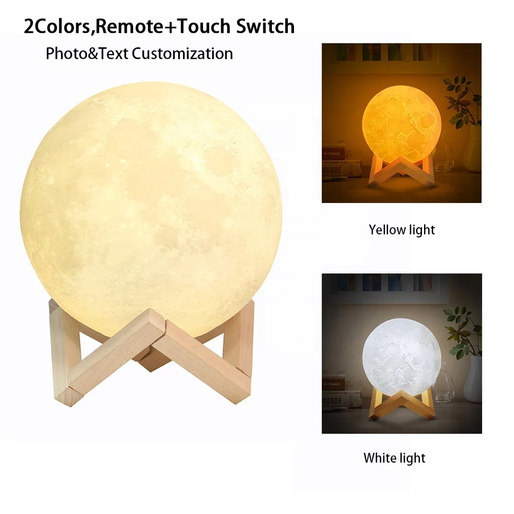 Оптовая продажа, 3D принтер, лампа в виде Луны с сенсорным управлением, 3D печать, лампы в форме Луны, ночник, рождественские подарки