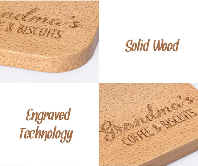 Solid Wood Square Round Plates Serving Tray for Coffee Cookie Cake Dishes Wooden Kitchen Tableware Plate