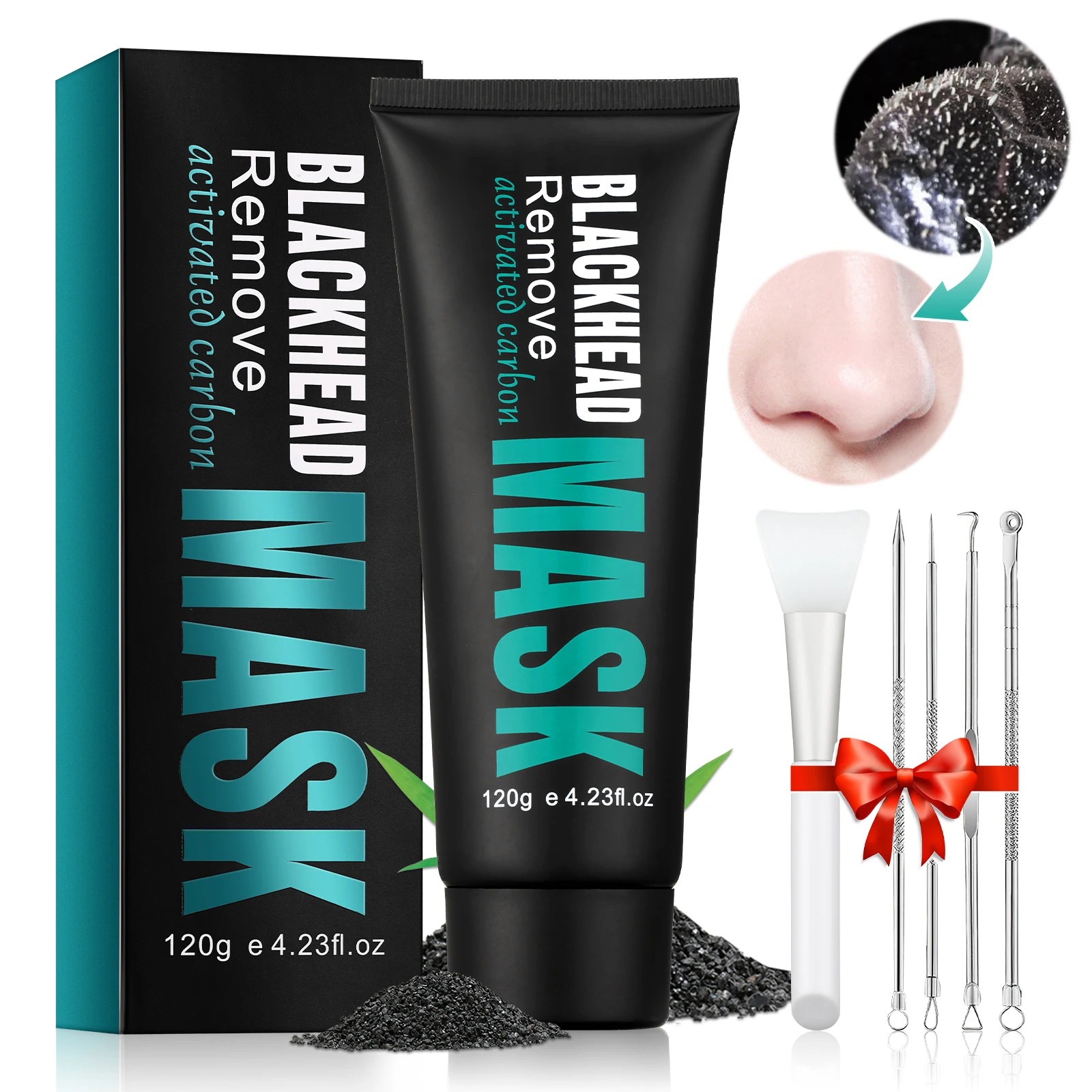 Wholesale private label blackhead remover facial mask natural organic black peel off face mask with free skin care tools