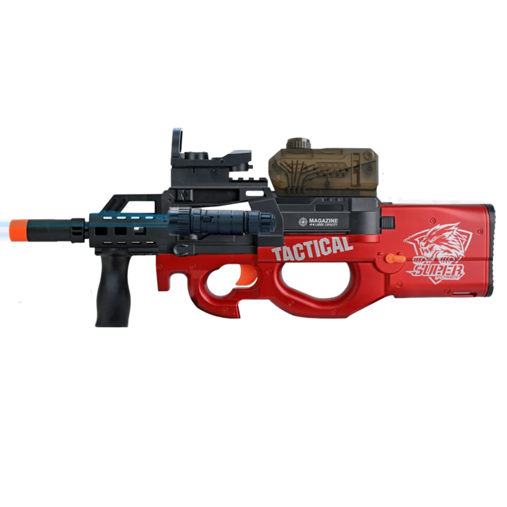 Wholesale P90 Toy Gun Tactical Submachine Splat Blaster Manual & Automatic Dual Mode With Two Hopper Fed Mag Kids Gifts
