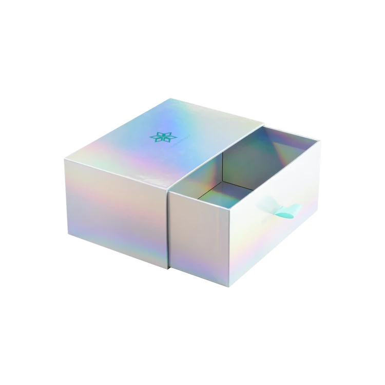 Custom Cajas De Regalo Con Cajones Gift Box Holographic Paper Cardboard Sliding Drawer Clothing Packaging