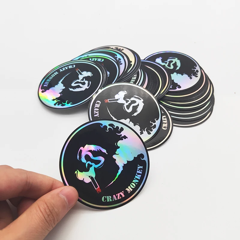 Custom Plain Surface Laser Round Vinyl Laser Sticker Die-Cut Label Sticker Printing