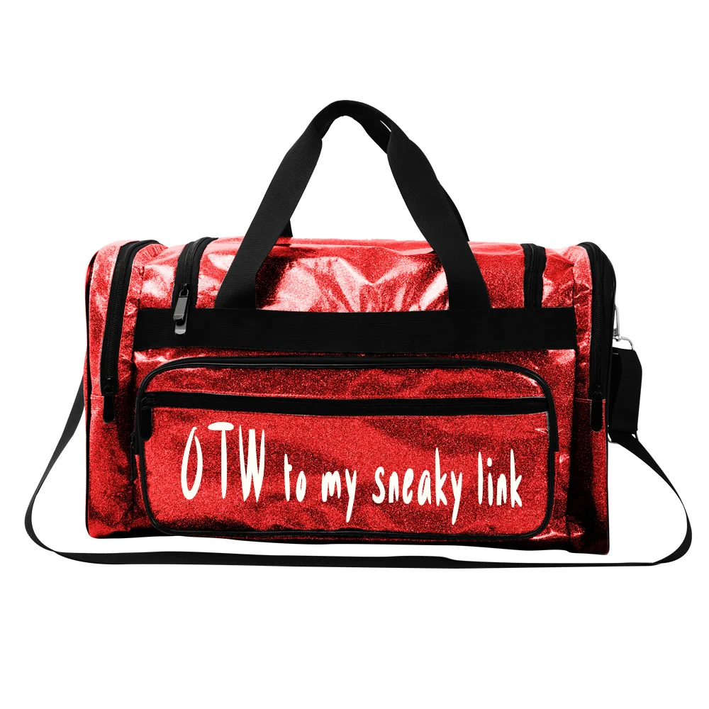 Wholesale spend a night bag overnight bling duffle handbag dry and wet Travel private label luxury glossy women spennanight bag