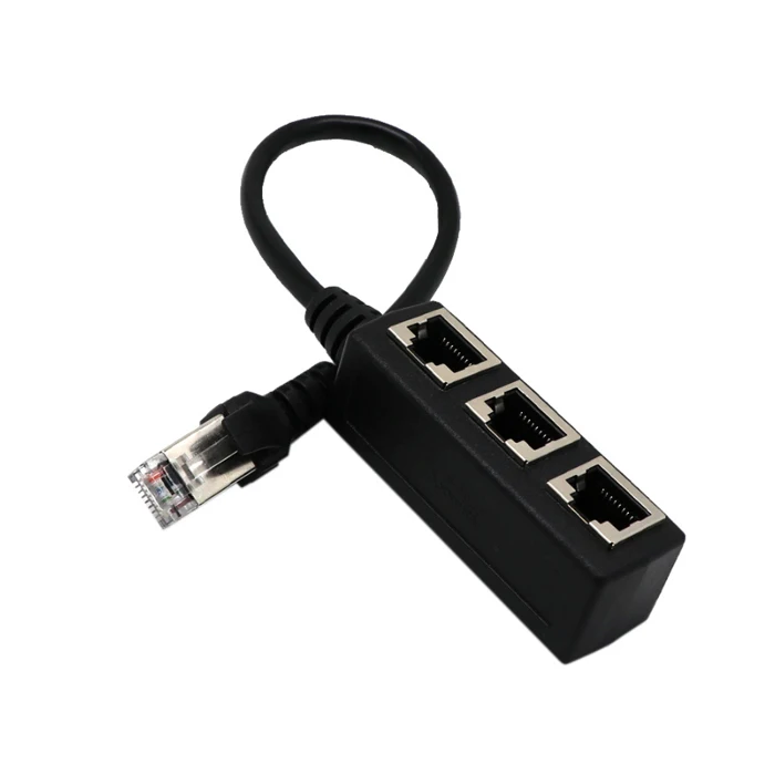 RJ45 Y Splitter Ethernet adaptador Cable Adapter 1 Male To 3 Female Port LAN Networking Cable