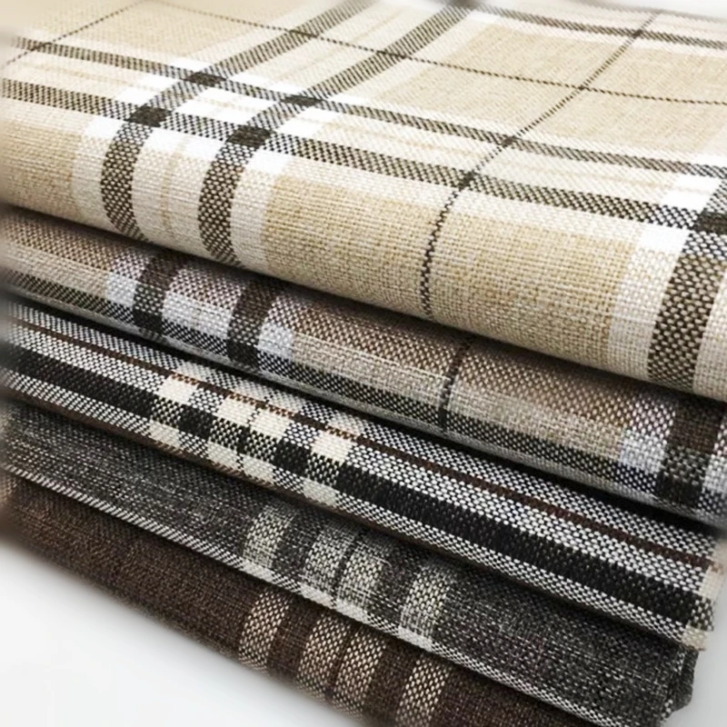 China Factory 125Gsm Garment, Material Sofa Fabric Polyester Cheap Black Out Curtain Fabric Faux Linen Fabric/