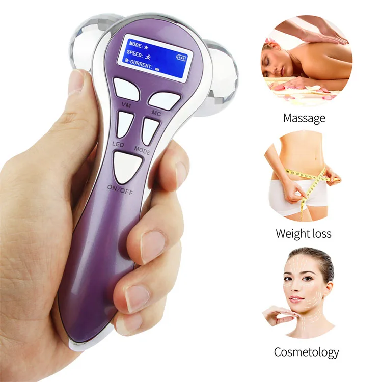 Micro-current Vibration Massager 3D Roller Facial Massager Y Shape Rotating V Face Lift Face Massage