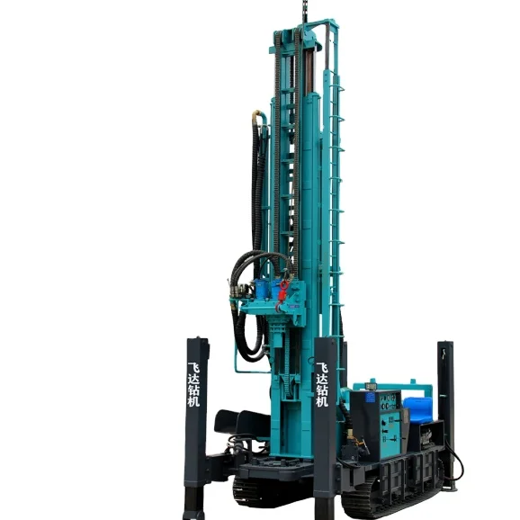 350m Depth Hydraulic Crawler Water Well Drill Rig with Diesel Engine 220V Rotary Gear Motor Core Usage for Drilling