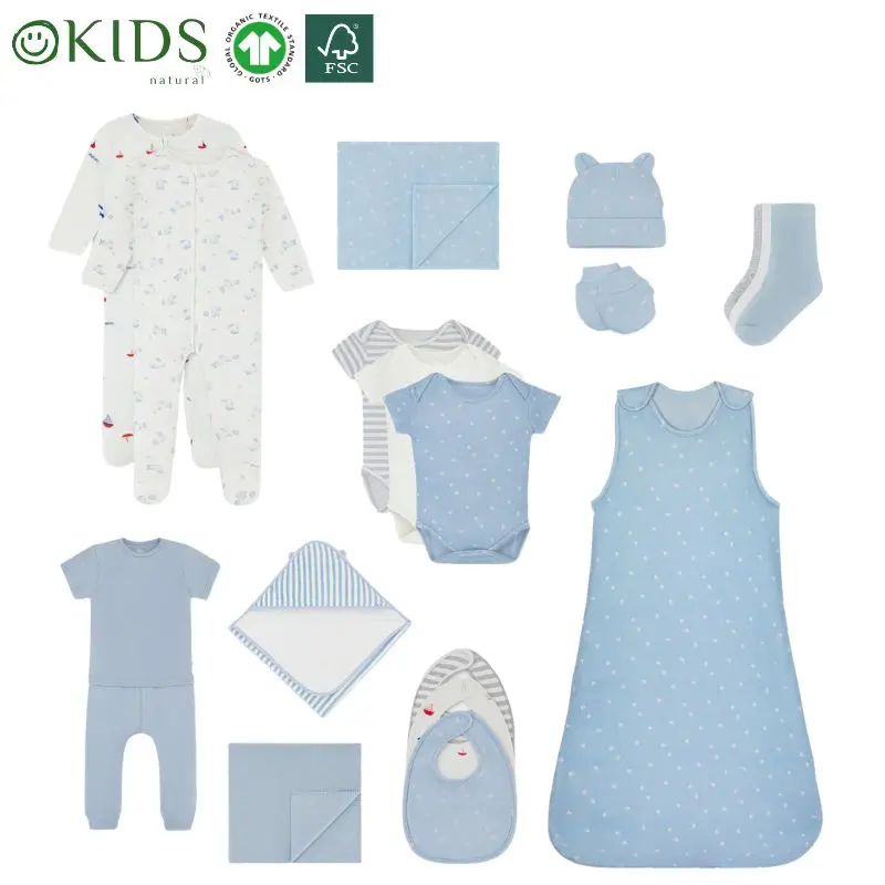 FSC Newborn Baby Clothes 70% FSC Bamboo 30% GOTS Organic Cotton Baby Sleepers Baby Clothes Boys 0-3 Month