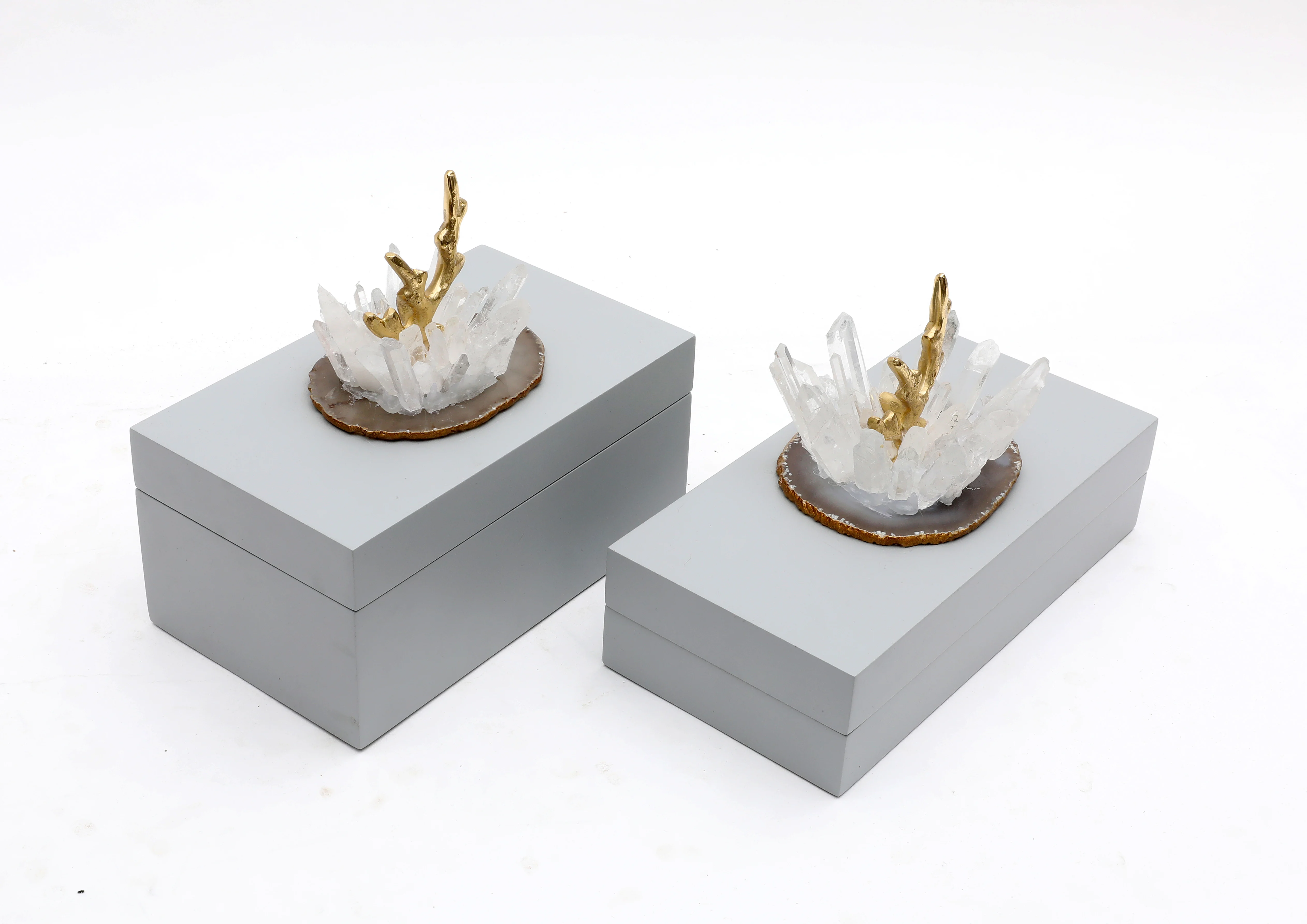 New Customized Modern Home Accessories Bridal Wedding Boxes Decorative Crystal accessories wood Jewelry Box Organizer