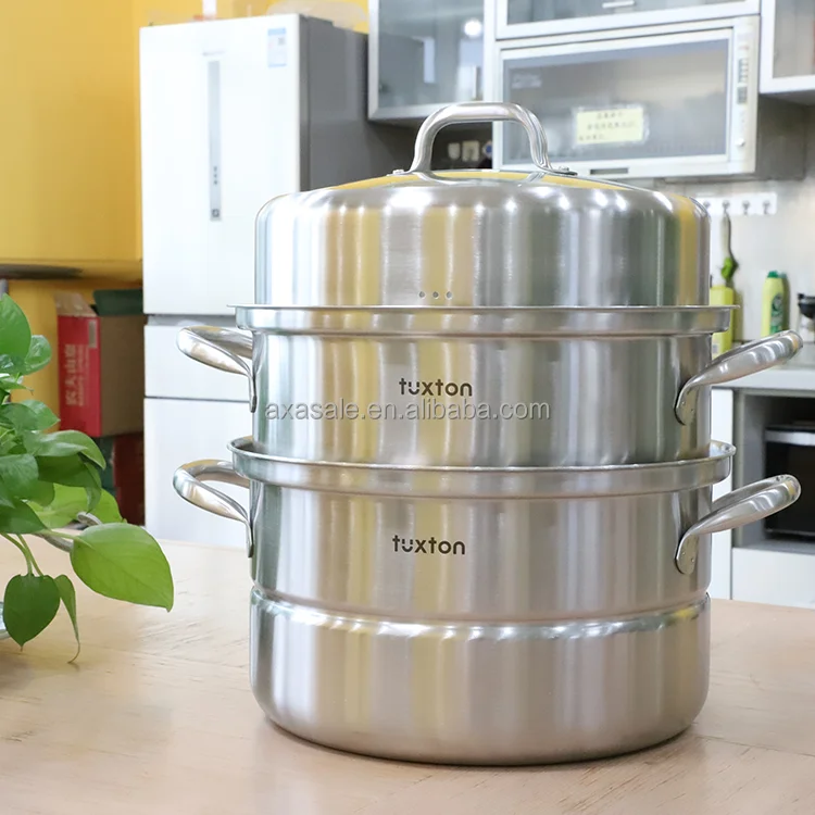 AXA Европейский стиль 3-слойная кухонная посуда отпариватель из нержавеющей стали набор для посудомоечной машины безопасный Серебряный PTFE/PFOA/PFAS