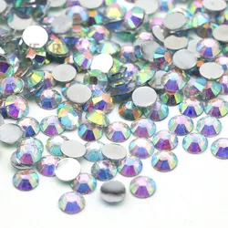BWEAR Factory Wholesale 2mm 3mm 4mm 5mm AB Crystal colors Flat Back Resin Beads Non Hot fix Strass Glitters Rhinestone