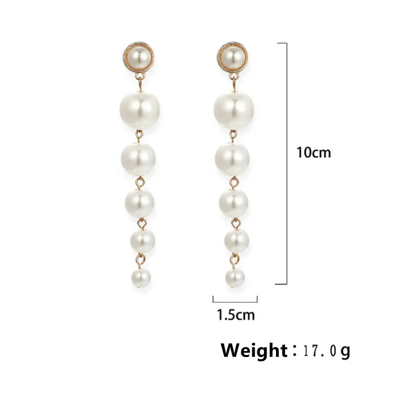 Fashion imitation pearl long earrings size pearl tassel earrings wholesale gift women earrings