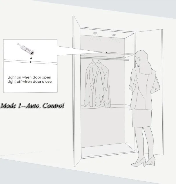 Switch for cabinet door wardrobe led light sensor