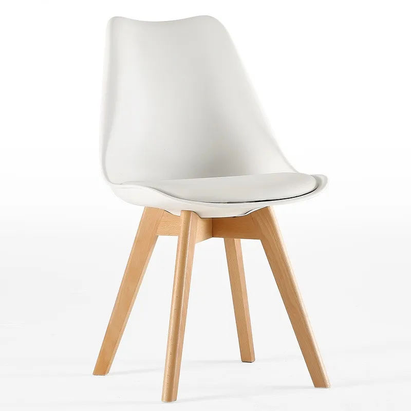 Modern High Quality Home Furniture TULIP Style Room Chairs Dining With Wood Legs Factory Direct Sale Plastic Tulip Chair