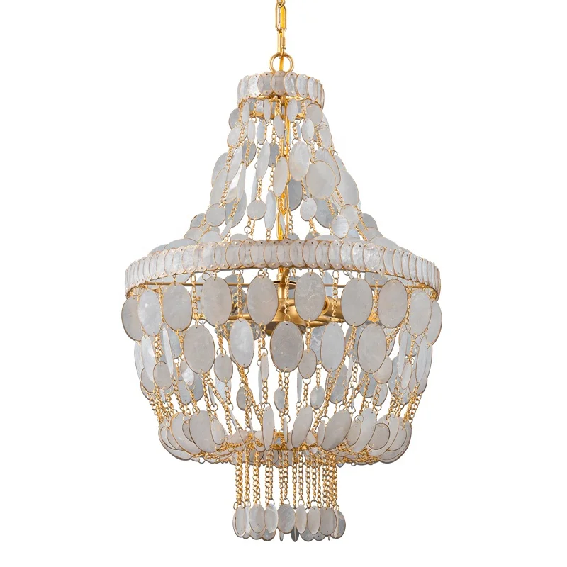 New modern shell chandelier capiz pendant light candle stick lights decoration