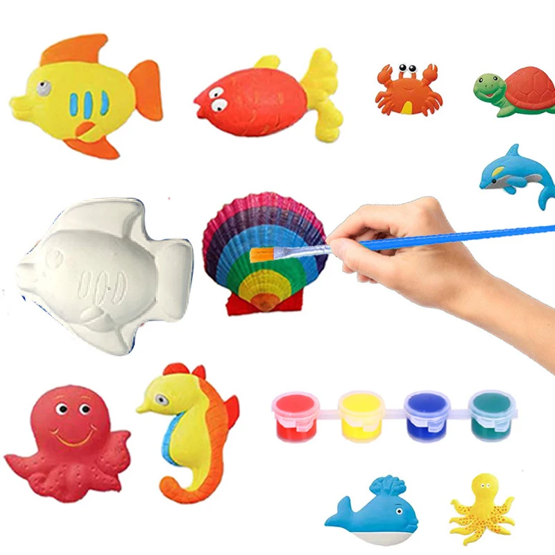 Красочная 3d модель сделай сам керамика камень гипс игрушки картина набор цветов для детей