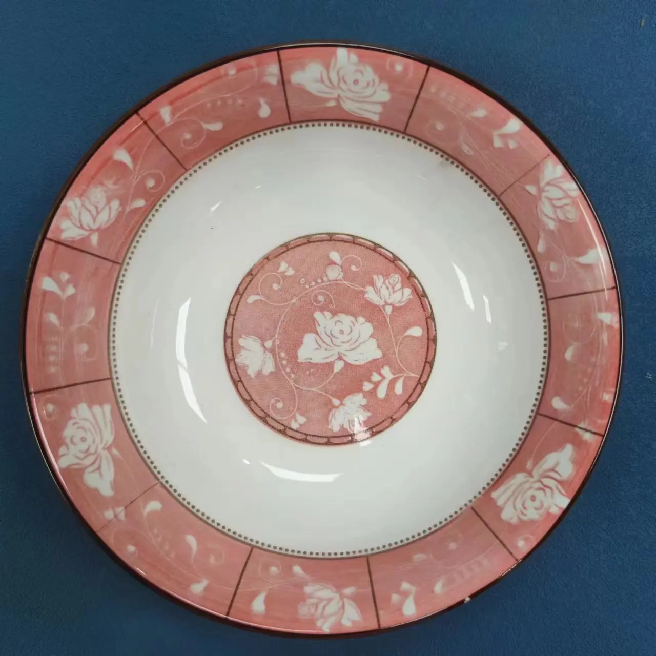 Ceramic Nice Blue Soup Plate decal Pad Print 8 inches Creative dinner plate set for breakfast cake snacks table decoration gift