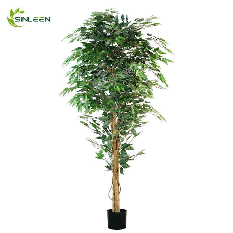 Plant Decoration For Home Fake Tree Artificial Decor Simulated Green Bonsai Faux Ficu Microcarpa Ficus Benjamina
